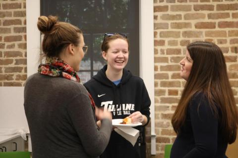 Advisor and success coach talking to a student.