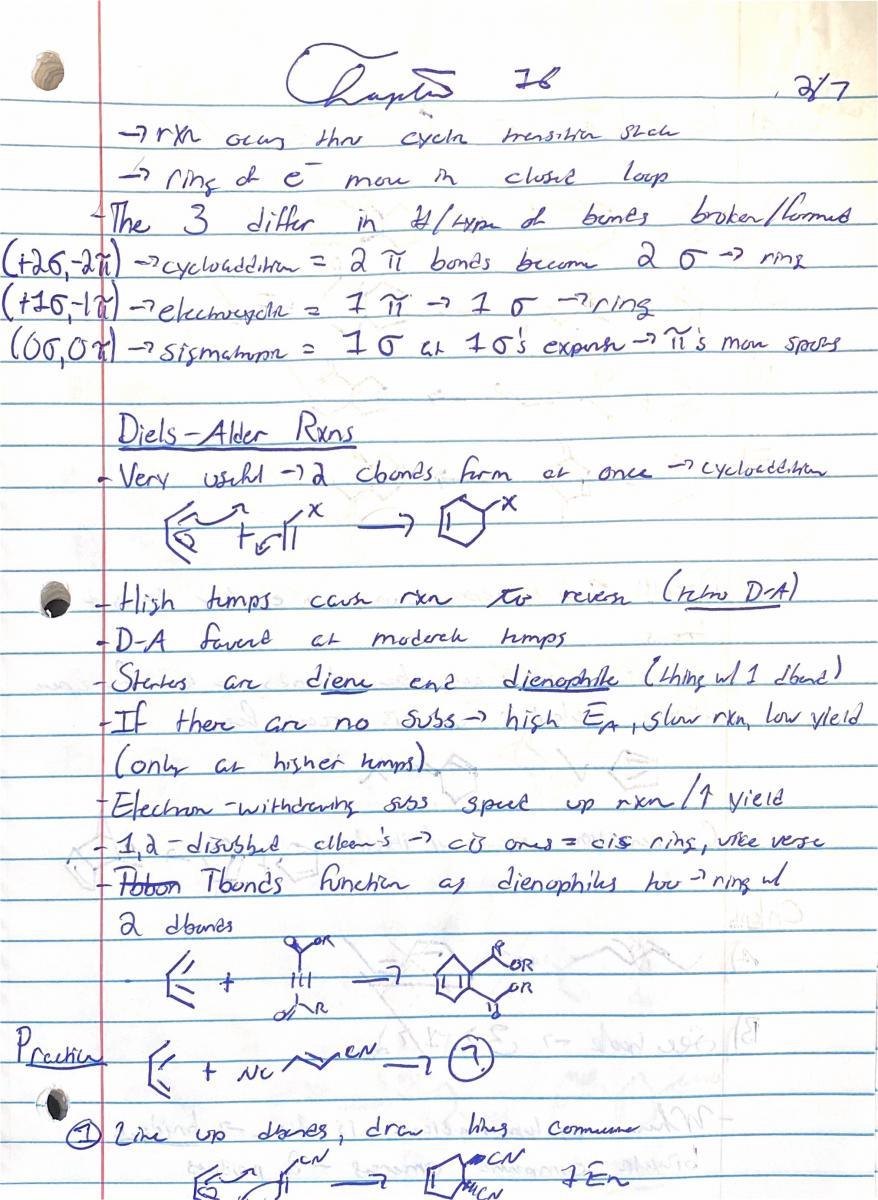 Scan of notes, side one.